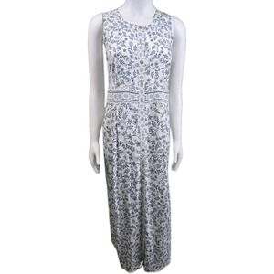 J‎ Jill Maxi Dress Rayon Blue Floral Shift ALine Dress Country XS